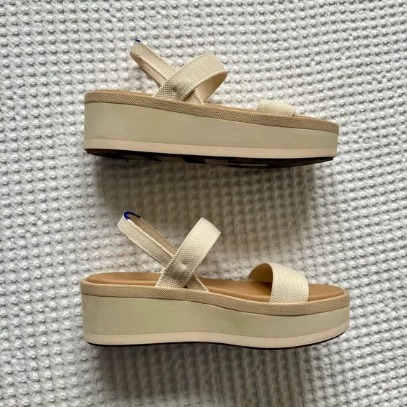 Rothy’s Women’s The Lightweight Wedge Sandal in Salt/Cream/Ivory Strappy: 7.5 - Picture 6 of 6